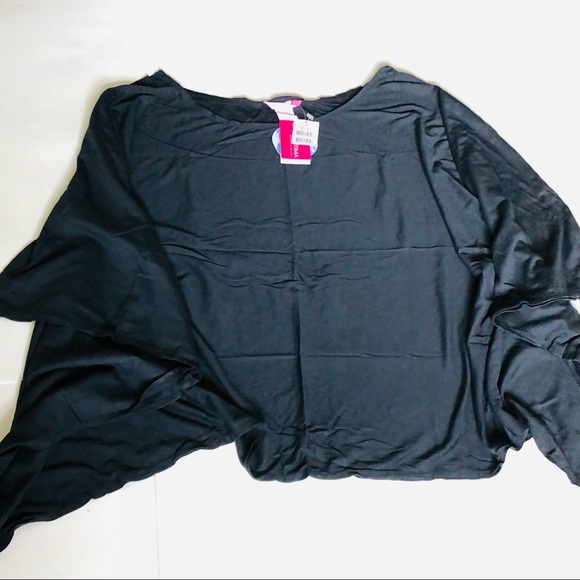 NWT Black Swim Cover Poncho by Cia Maritima - Picture 2 of 8